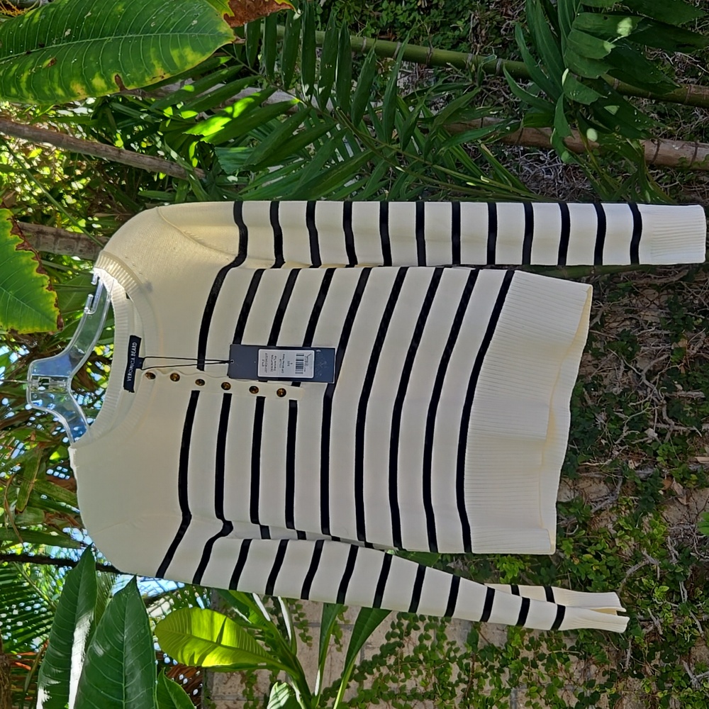 Veronica Beard Dianora Striped Knitted Top